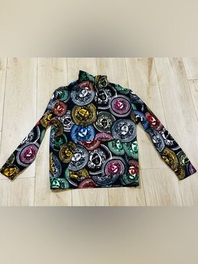 Baroque Gold Medusa Print Hoodie NWT Multicolor Streetwear